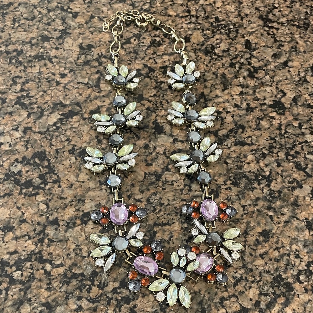 Statement Necklace With Multicolor Gemstones - image 6